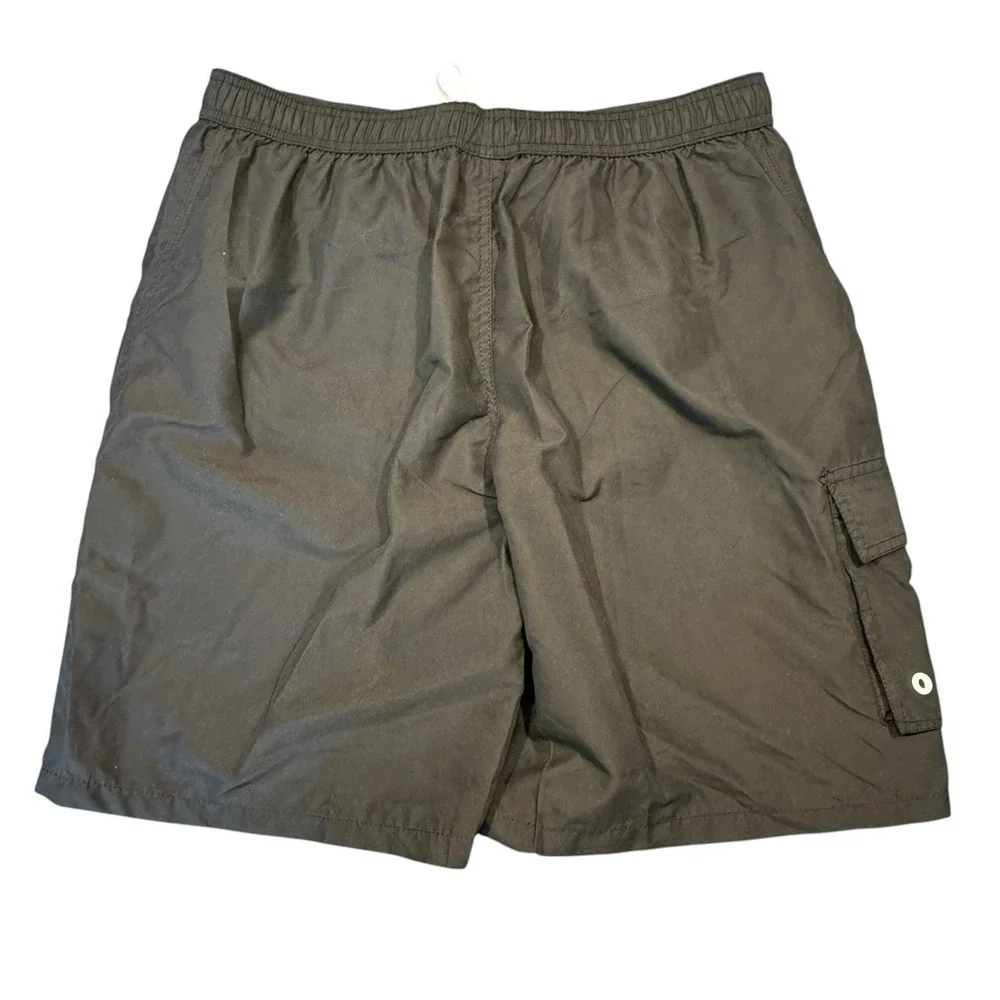 Disney Parks Mickey Mouse Black & White Swim Trunks‎ Mens Size L Elastic Shorts